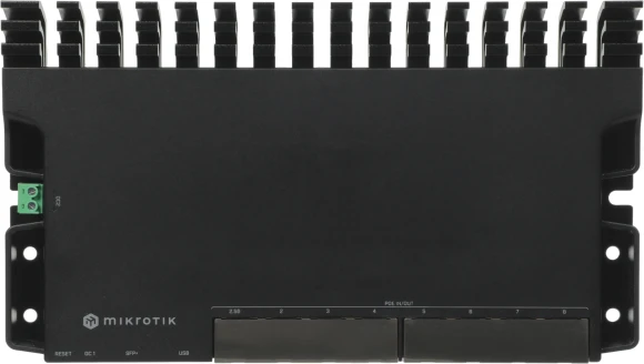 Маршрутизатор MikroTik RB5009UPr+S+IN 10/100/1000 компл.:устройство/крепления/адаптер черный