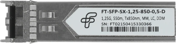 Трансивер Future Technologies FT-SFP-SX-1,25-850-0,5-D оптич. SFP MM 1.25Гбит/с Tx:850нм до 0.5км Трансивер Future Technologies FT-SFP-SX-1,25-850-0,5-D оптич. SFP MM 1.25Гбит/с Tx:850нм до 0.5км