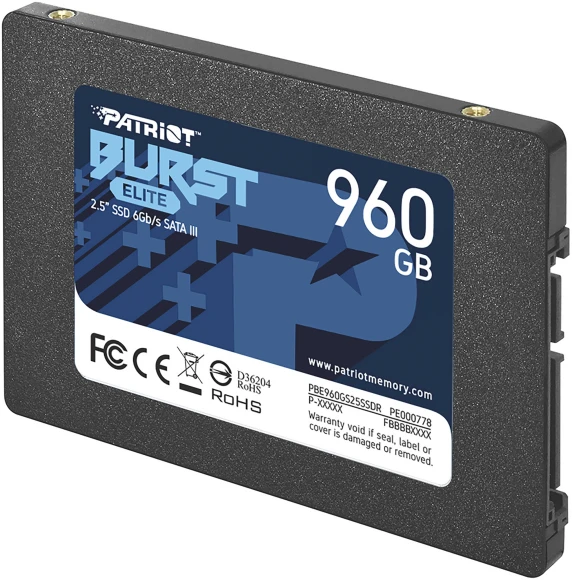 Накопитель SSD Patriot SATA-III 960GB PBE960GS25SSDR Burst Elite 2.5"