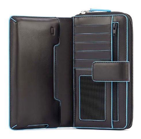 Кошелек женский Piquadro Blue Square PD1354B2R/N черный натур.кожа Кошелек женский Piquadro Blue Square PD1354B2R/N черный натур.кожа