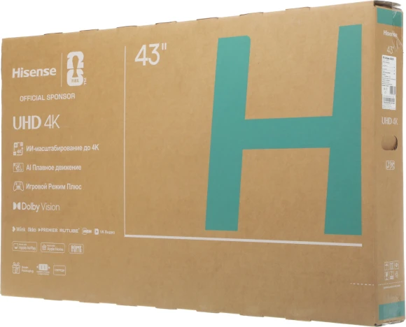 Телевизор LED Hisense 43" 43A6S Frameless черный 4K Ultra HD 60Hz MEMC DVB-T DVB-T2 DVB-C DVB-S DVB-S2 USB WiFi Smart TV (RUS)