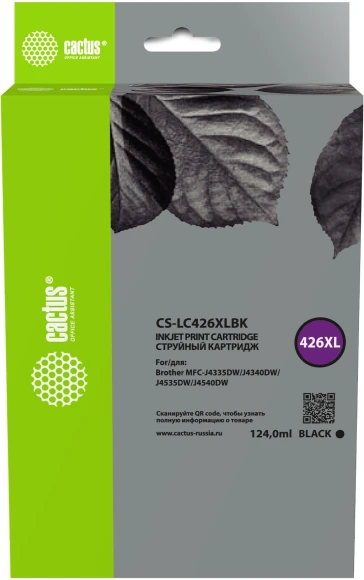 Картридж струйный Cactus CS-LC426XLC голуб.пигм. (54мл) для Brother MFC-J4335DW/J4340DW/J4535DW/J4540DW