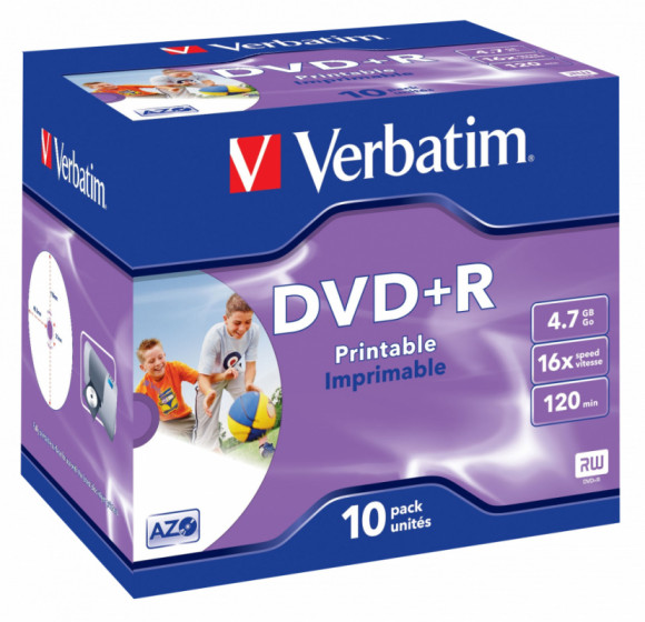 Диск DVD+R Verbatim 4.7Gb 16x Jewel case (10шт) Printable (43508) Диск DVD+R Verbatim 4.7Gb 16x Jewel case (10шт) Printable (43508)