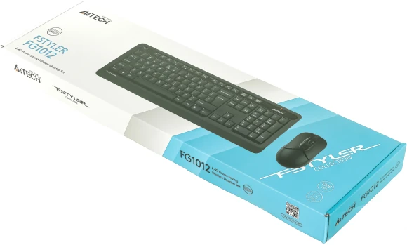 Клавиатура + мышь A4Tech Fstyler FG1012 клав:черный/серый мышь:черный USB беспроводная Multimedia (FG1012 BLACK)