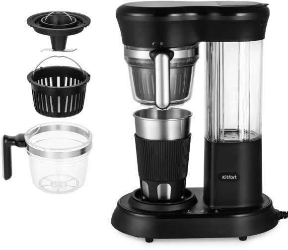 Кофеварка капельная Kitfort КТ-7141 600Вт черный/нержавеющая сталь Кофеварка капельная Kitfort КТ-7141 600Вт черный/нержавеющая сталь