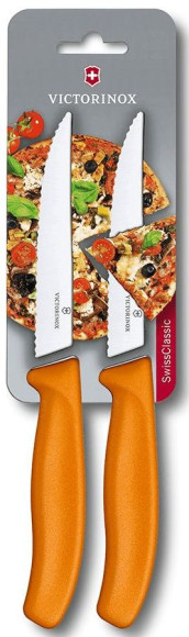 Набор ножей Victorinox Swiss Classic 6.7936.12L9B (6.7936.12L9B) для пиццы компл.:2предм. оранжевый блистер