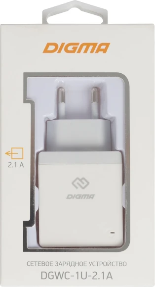 Сетевое зар./устр. Digma DGWC-1U-2.1A-WG 10.5W 2.1A USB универсальное белый Сетевое зар./устр. Digma DGWC-1U-2.1A-WG 10.5W 2.1A USB универсальное белый