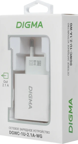 Сетевое зар./устр. Digma DGWC-1U-2.1A-WG 10.5W 2.1A USB универсальное белый