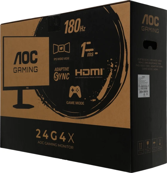 Монитор AOC 23.8" Gaming 24G4X черный IPS LED 16:9 HDMI M/M матовая HAS Piv 1300:1 300cd 170гр/160гр 1920x1080 180Hz DP FHD 4.4кг Монитор AOC 23.8" Gaming 24G4X черный IPS LED 16:9 HDMI M/M матовая HAS Piv 1300:1 300cd 170гр/160гр 1920x1080 180Hz DP FHD 4.4кг