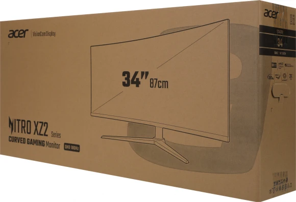 Монитор Acer 34" Nitro XZ342CUV3bmiiphx черный VA LED 1ms 21:9 HDMI M/M матовая HAS 400cd 178гр/178гр 3440x1440 180Hz DP 2K