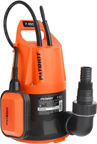 Насос дренажный Patriot F 450 Z 450Вт 8000л/час центробежный (315302466) Насос дренажный Patriot F 450 Z 450Вт 8000л/час центробежный (315302466)