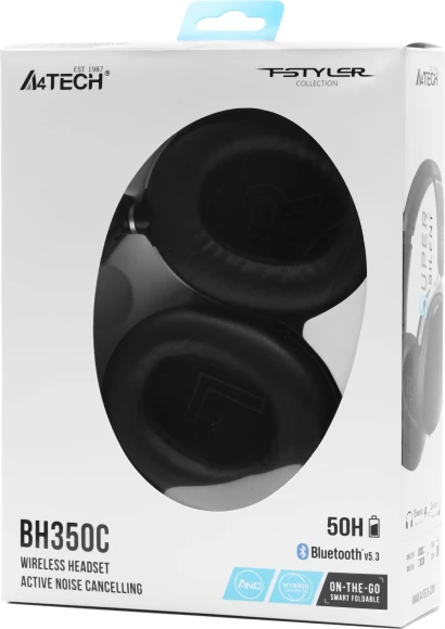Наушники мониторные A4Tech Fstyler BH350C черный беспроводные bluetooth оголовье (BH350C BLACK)