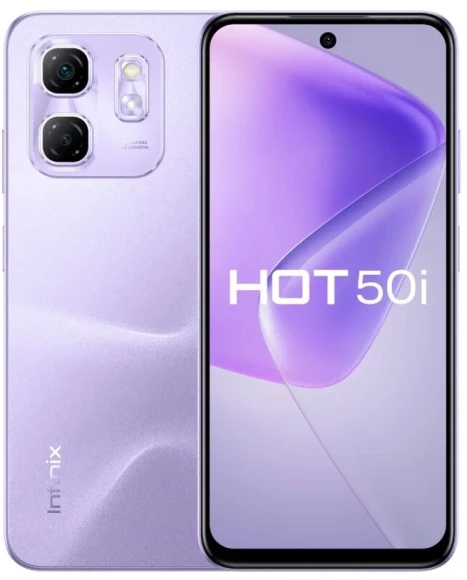Смартфон Infinix X6531B Hot 50i 128Gb 4Gb фиолетовый моноблок 3G 4G 2Sim 6.78" 720x1600 Android 14 48Mpix 802.11 a/b/g/n/ac NFC GPS GSM900/1800 GSM1900 Protect FM A-GPS microSD max2048Gb