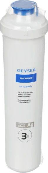 Картридж Гейзер Посткарбон Ag Смарт для проточных фильтров ресурс:10000л (упак.:1шт)