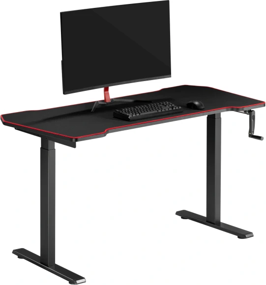 Стол для компьютера Cactus CS-MDL-BK механический столешница МДФ черный красный каркас черный 140x67x72см