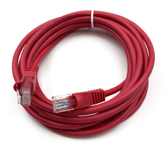 Патч-корд Buro UTP-5E-3M-R UTP 4 пары cat.5E CCA molded 3м красный RJ-45 (m)-RJ-45 (m)