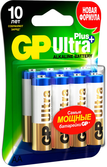 Батарея GP Ultra Plus Alkaline GP 15AUP-2CR8 AA (8шт) блистер