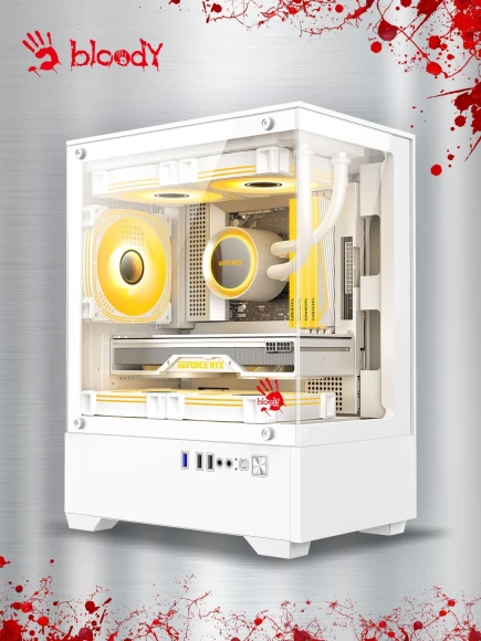 Корпус Bloody CC-125 белый без БП mATX 5x120mm 2xUSB2.0 1xUSB3.0 audio bott PSU