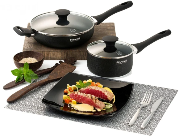 Сковорода Rondell Infinity RDA-572 круглая 26см покрытие: Xylan Plus ручка несъемная (без крышки) черный