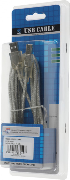 Кабель Ningbo USB A(m) USB B(m) 3м серебристый Кабель Ningbo USB A(m) USB B(m) 3м серебристый