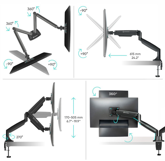 Кронштейн для мониторов Onkron G200 черный 13"-32" макс.18кг настольный поворот и наклон верт.перемещ. Кронштейн для мониторов Onkron G200 черный 13"-32" макс.18кг настольный поворот и наклон верт.перемещ.