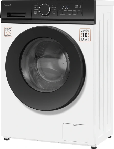 Стиральная машина Weissgauff WM 41106 Inverter Steam класс: A+++ загр.фронтальная макс.:6кг белый инвертор