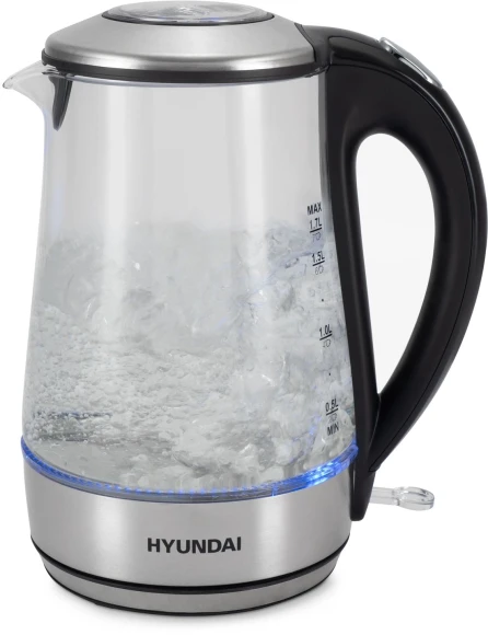 Чайник электрический Hyundai HYK-G8406 1.7л. 2200Вт прозрачный/черный корпус: металл Чайник электрический Hyundai HYK-G8406 1.7л. 2200Вт прозрачный/черный корпус: металл
