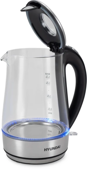 Чайник электрический Hyundai HYK-G8406 1.7л. 2200Вт прозрачный/черный корпус: металл Чайник электрический Hyundai HYK-G8406 1.7л. 2200Вт прозрачный/черный корпус: металл