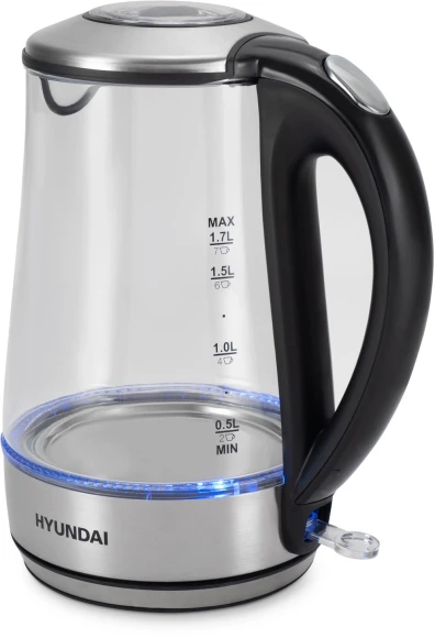 Чайник электрический Hyundai HYK-G8406 1.7л. 2200Вт прозрачный/черный корпус: металл Чайник электрический Hyundai HYK-G8406 1.7л. 2200Вт прозрачный/черный корпус: металл