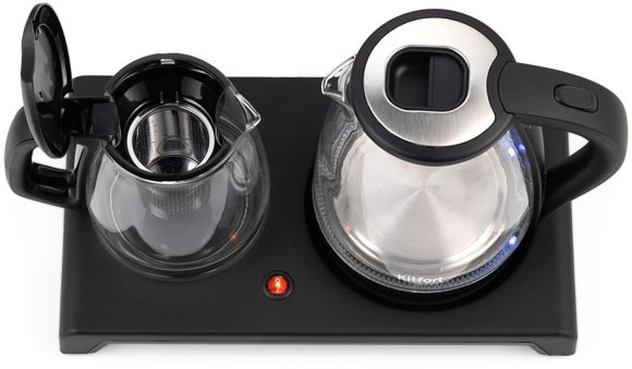 Чайный набор Kitfort КТ-6179 2л. 1500Вт черный корпус: стекло/пластик