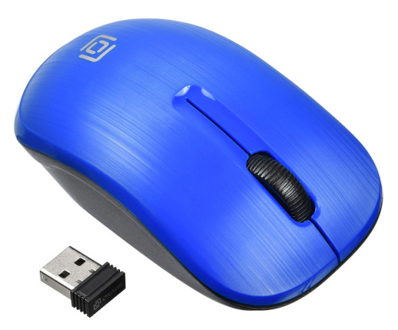 Мышь Оклик 525MW черный/синий оптическая 1000dpi беспров. USB для ноутбука 3but (1090723)