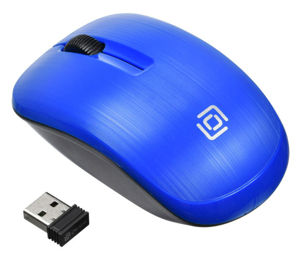 Мышь Оклик 525MW черный/синий оптическая 1000dpi беспров. USB для ноутбука 3but (1090723)