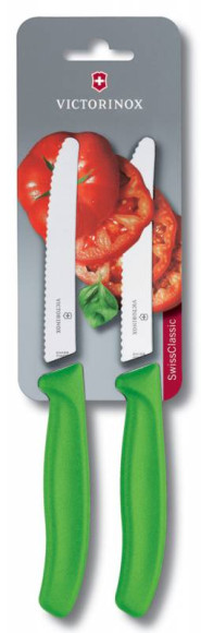 Набор ножей кухон. Victorinox Swiss Classic Tomato and Table 6.7836.L114B (6.7836.L114B) компл.:2предм. салатовый блистер