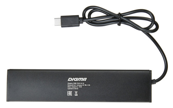 Разветвитель USB-C Digma HUB-7U2.0-UC-B 7порт. черный Разветвитель USB-C Digma HUB-7U2.0-UC-B 7порт. черный