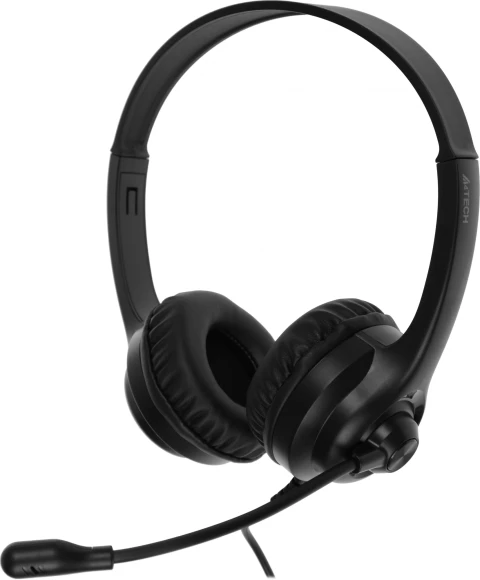 Наушники с микрофоном A4Tech HU-8 черный 2м накладные USB оголовье Наушники с микрофоном A4Tech HU-8 черный 2м накладные USB оголовье