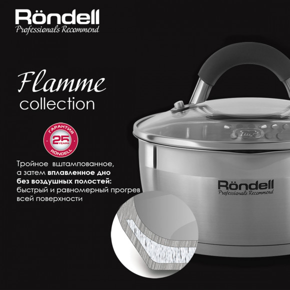 Набор кастрюль Rondell Flamme RDS-340 4 предмета