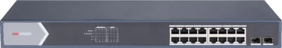 Коммутатор Hikvision DS-3E0518P-E/M(B) (L2) 16x1Гбит/с 2SFP 16PoE 125W неуправляемый