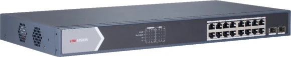Коммутатор Hikvision DS-3E0518P-E/M(B) (L2) 16x1Гбит/с 2SFP 16PoE 125W неуправляемый