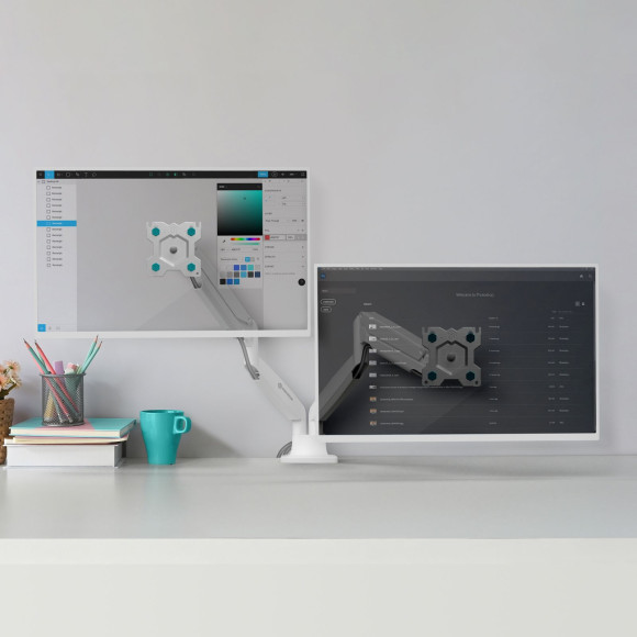 Кронштейн для мониторов Onkron G200 белый 13"-32" макс.18кг настольный поворот и наклон верт.перемещ. Кронштейн для мониторов Onkron G200 белый 13"-32" макс.18кг настольный поворот и наклон верт.перемещ.