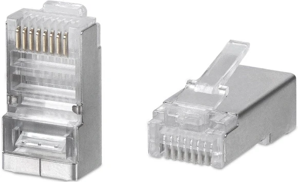 Коннектор Cabeus (8P8C-SH-FC) кат.5E RJ45 серебристый Коннектор Cabeus (8P8C-SH-FC) кат.5E RJ45 серебристый
