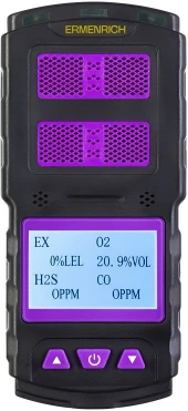 Детектор газа Ermenrich NG60 портативный фиолетовый/черный (84760) Детектор газа Ermenrich NG60 портативный фиолетовый/черный (84760)
