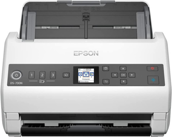 Сканер планшетный/протяжный Epson WorkForce DS-730N (B11B259401/B11B259502) A4 белый Сканер планшетный/протяжный Epson WorkForce DS-730N (B11B259401/B11B259502) A4 белый