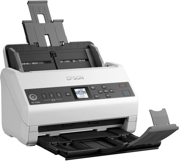 Сканер планшетный/протяжный Epson WorkForce DS-730N (B11B259401/B11B259502) A4 белый Сканер планшетный/протяжный Epson WorkForce DS-730N (B11B259401/B11B259502) A4 белый