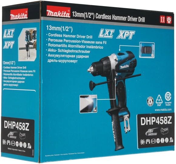 Дрель-шуруповерт Makita DHP458Z аккум. патрон:быстрозажимной