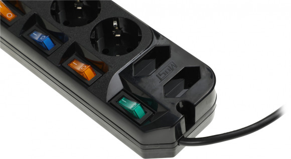 Сетевой удлинитель Most A10 5м (6 розеток) черный (коробка)