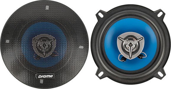 Колонки автомобильные Digma DCA-B502 200Вт 90дБ 4Ом 13см (5дюйм) (ком.:2кол.) коаксиальные двухполосные