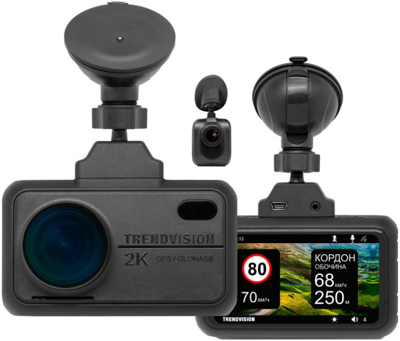 Видеорегистратор TrendVision TDR-721S EVO PRO черный 5Mpix 1296x2304 1296p 170гр. GPS NTK96675