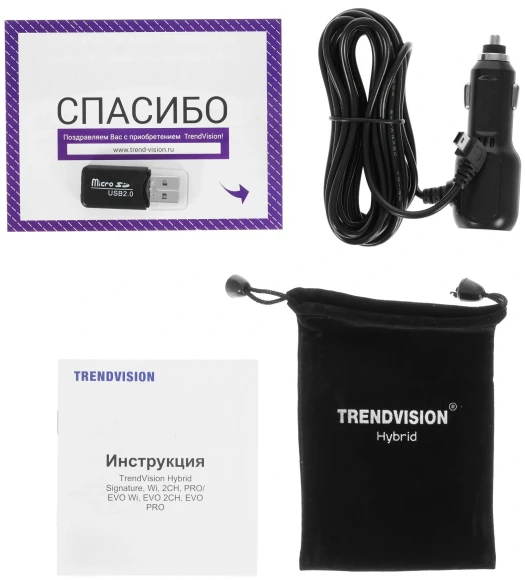 Видеорегистратор TrendVision TDR-721S EVO PRO черный 5Mpix 1296x2304 1296p 170гр. GPS NTK96675