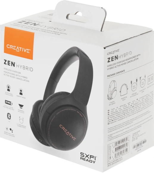 Гарнитура мониторные Creative Zen Hybrid 1.2м черный беспроводные bluetooth оголовье (51EF1010AA001)
