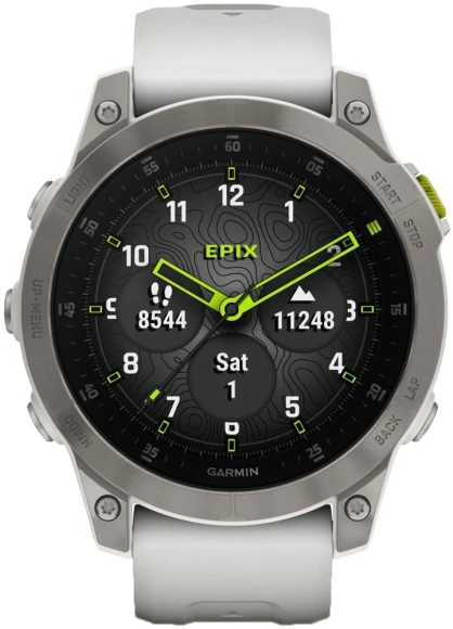 Смарт-часы Garmin Epix Gen 2 Sapphire 33.02мм 1.3" AMOLED корп.титан рем.белый (010-02582-21) Смарт-часы Garmin Epix Gen 2 Sapphire 33.02мм 1.3" AMOLED корп.титан рем.белый (010-02582-21)